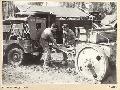 BOUGAINVILLE, 1945-07-16. L-CPL M.W. BRADDOCK (1) AND CRAFTSMAN C.G. THOMAS (2), MEMBERS OF 312 LIGHT AID DETACHMENT, ATTACHED 29 INFANTRY BRIGADE HOOKING JAPANESE AMMUNITION LIMBERS.