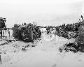 USMC jeep on Tarawa Island beach.