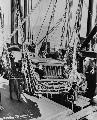 Unloading jeep from a ship during a First Division landing operation. North Caroline, Aug. 1941