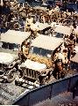 20327528-S Willys MB, American Landing Craft in a British Harbor. 1944