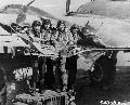 20352551 MB Flak damage in the wing of a B-17 after returning from a mission to Ludwigshaven,Germany.