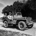 2060617-S GPW War correspondents in a jeep near Royan, on the French southwestern coast. April 1945